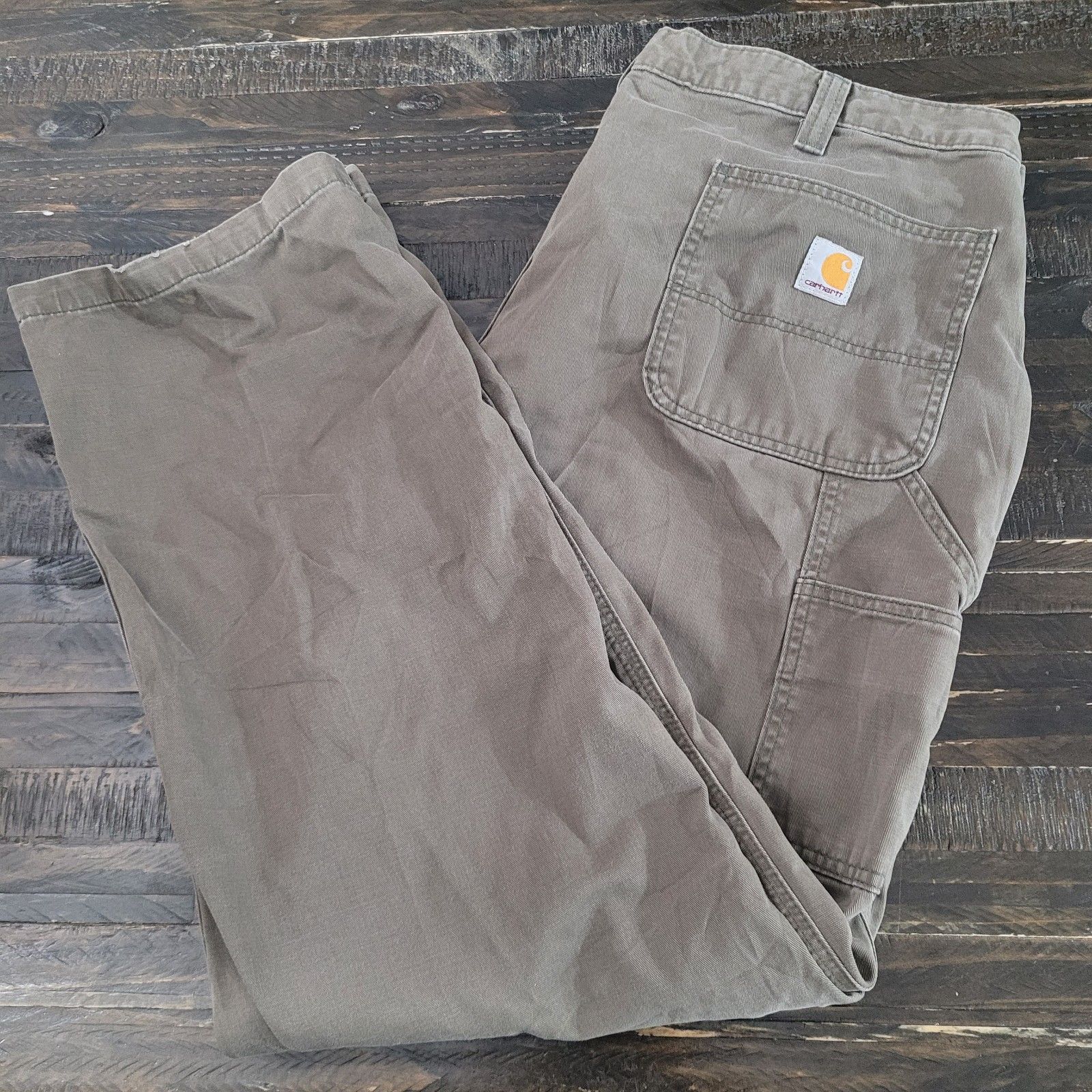 Carhartt Relaxed Fit Carpenter Pants Brown Utility Work Pants Menâs 42x32